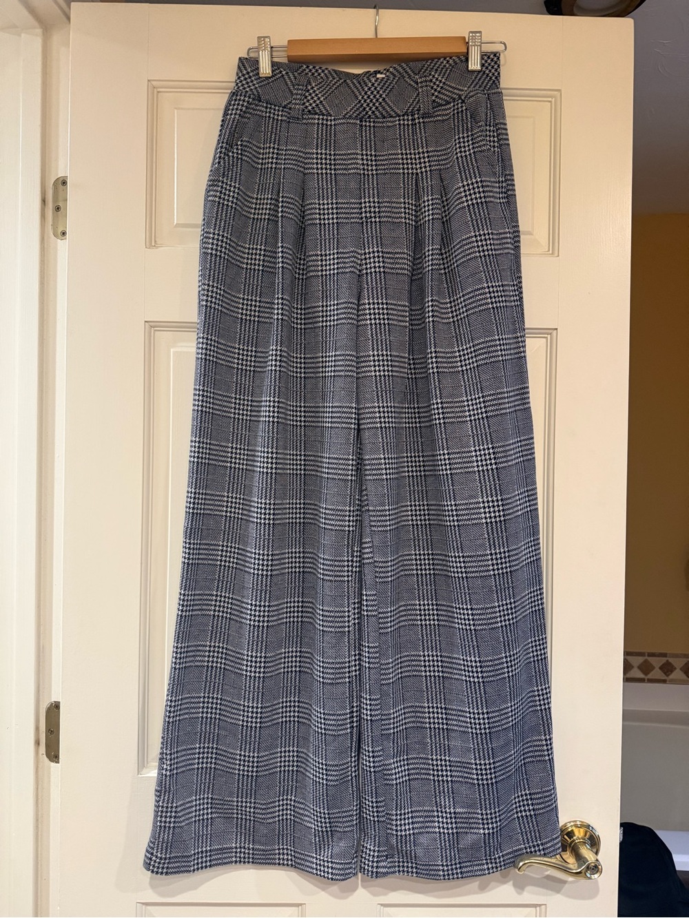 HALARA Gray Plaid Wide Leg Pants